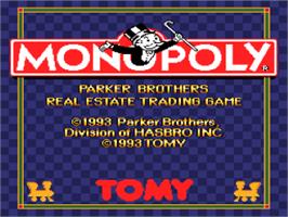Title screen of Monopoly on the Nintendo SNES.