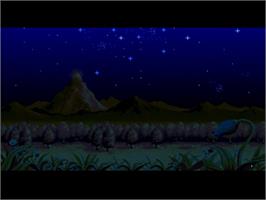 Title screen of Monstania on the Nintendo SNES.