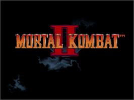 Title screen of Mortal Kombat II on the Nintendo SNES.
