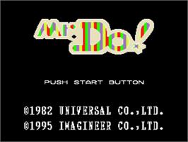 Title screen of Mr. Do! on the Nintendo SNES.
