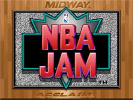 Title screen of NBA Jam on the Nintendo SNES.