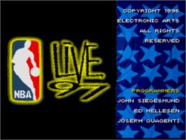 Title screen of NBA Live '97 on the Nintendo SNES.