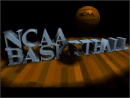 Title screen of NCAA Basketball on the Nintendo SNES.