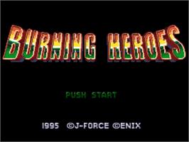 Title screen of Nekketsu Tairiku: Burning Heroes on the Nintendo SNES.