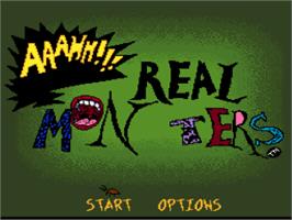 Title screen of Nickelodeon: Aaahh!!! Real Monsters on the Nintendo SNES.
