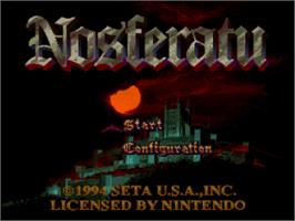 Title screen of Nosferatu on the Nintendo SNES.