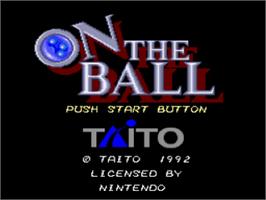 Title screen of On the Ball on the Nintendo SNES.
