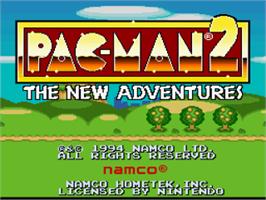 Title screen of Pac-Man 2: The New Adventures on the Nintendo SNES.