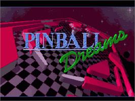 Title screen of Pinball Dreams on the Nintendo SNES.