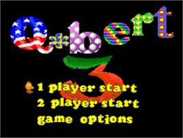 Title screen of Q*Bert 3 on the Nintendo SNES.