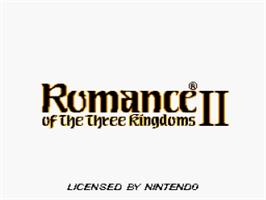 Title screen of Romance of the Three Kingdoms II on the Nintendo SNES.