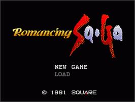 Title screen of Romancing SaGa on the Nintendo SNES.