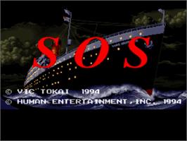 Title screen of SOS on the Nintendo SNES.