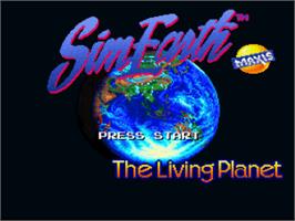 Title screen of Sim Earth: The Living Planet on the Nintendo SNES.