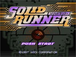 Title screen of Solid Runner on the Nintendo SNES.