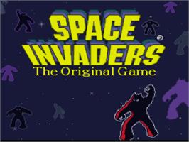 Title screen of Space Invaders on the Nintendo SNES.