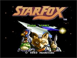 Title screen of Star Fox on the Nintendo SNES.
