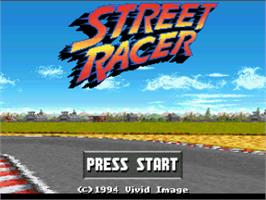 Title screen of Street Racer on the Nintendo SNES.
