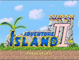 Title screen of Super Adventure Island II on the Nintendo SNES.