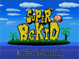 Title screen of Super Bonk on the Nintendo SNES.