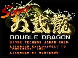 Title screen of Super Double Dragon on the Nintendo SNES.