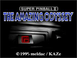 Title screen of Super Pinball II: The Amazing Odyssey on the Nintendo SNES.