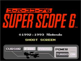 Title screen of Super Scope 6 on the Nintendo SNES.