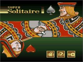 Title screen of Super Solitaire on the Nintendo SNES.