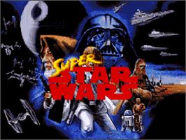 Title screen of Super Star Wars on the Nintendo SNES.