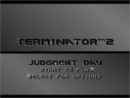 Title screen of Terminator 2: Judgment Day on the Nintendo SNES.