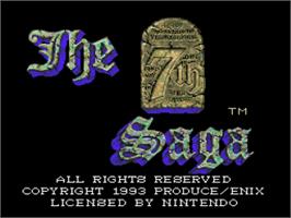 Title screen of The 7th Saga on the Nintendo SNES.