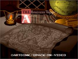 Title screen of The Atlas: Renaissance Voyager on the Nintendo SNES.