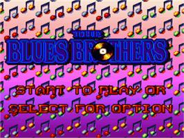 Title screen of The Blues Brothers: Jukebox Adventure on the Nintendo SNES.