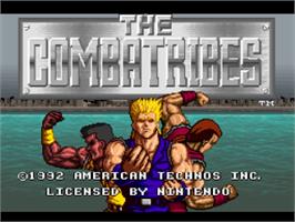 Title screen of The Combatribes on the Nintendo SNES.