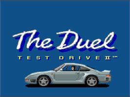 Title screen of The Duel: Test Drive II on the Nintendo SNES.