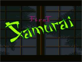 Title screen of The First Samurai on the Nintendo SNES.