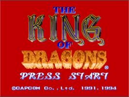 Title screen of The King of Dragons on the Nintendo SNES.