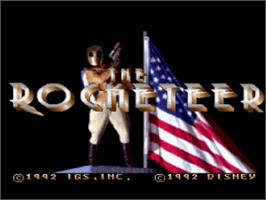 Title screen of The Rocketeer on the Nintendo SNES.