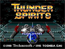 Title screen of Thunder Spirits on the Nintendo SNES.