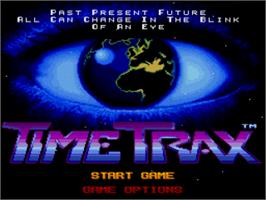 Title screen of Time Trax on the Nintendo SNES.