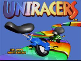 Title screen of Uniracers on the Nintendo SNES.