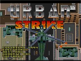 Title screen of Urban Strike on the Nintendo SNES.