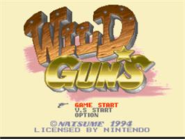 Title screen of Wild Guns on the Nintendo SNES.