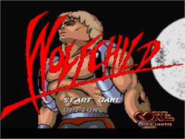 Title screen of Wolfchild on the Nintendo SNES.
