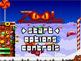 Title screen of Zool on the Nintendo SNES.