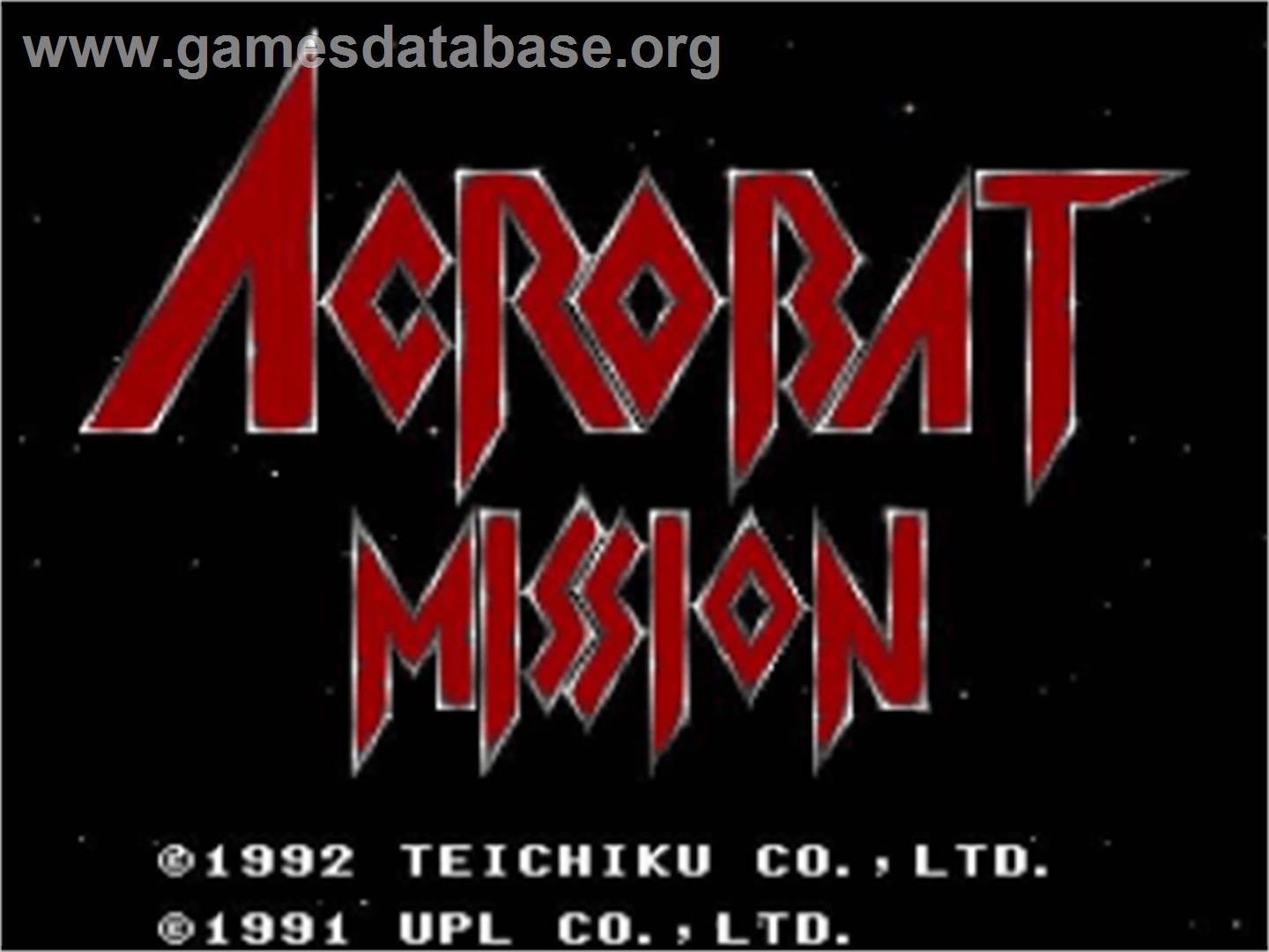 Acrobat Mission - Nintendo SNES - Artwork - Title Screen