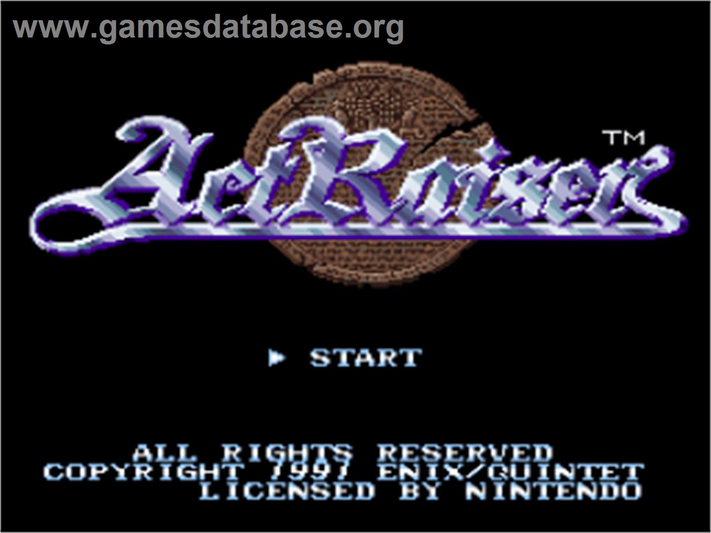 ActRaiser - Nintendo SNES - Artwork - Title Screen