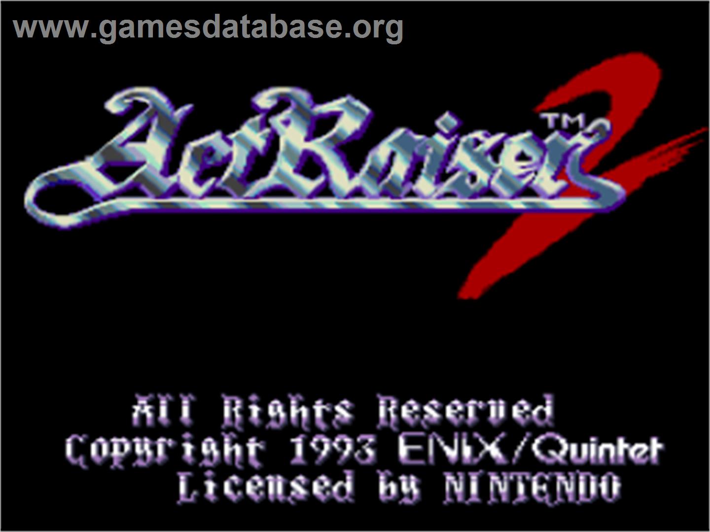 ActRaiser 2: Chinmoku e no Seisen - Nintendo SNES - Artwork - Title Screen