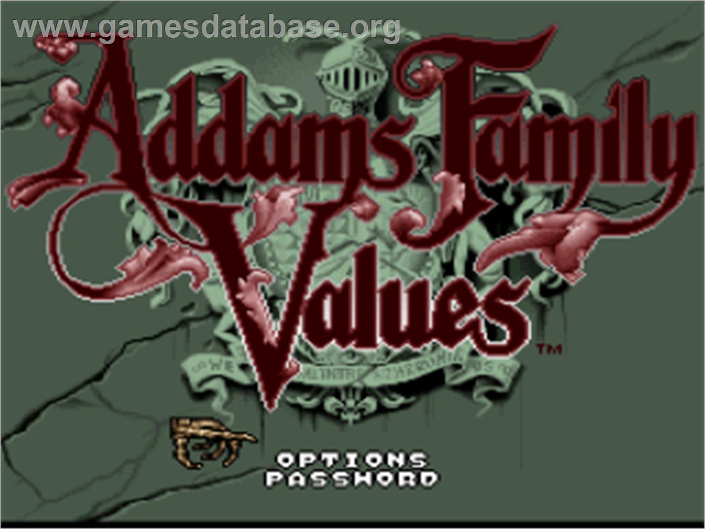 Addams Family Values - Nintendo SNES - Artwork - Title Screen