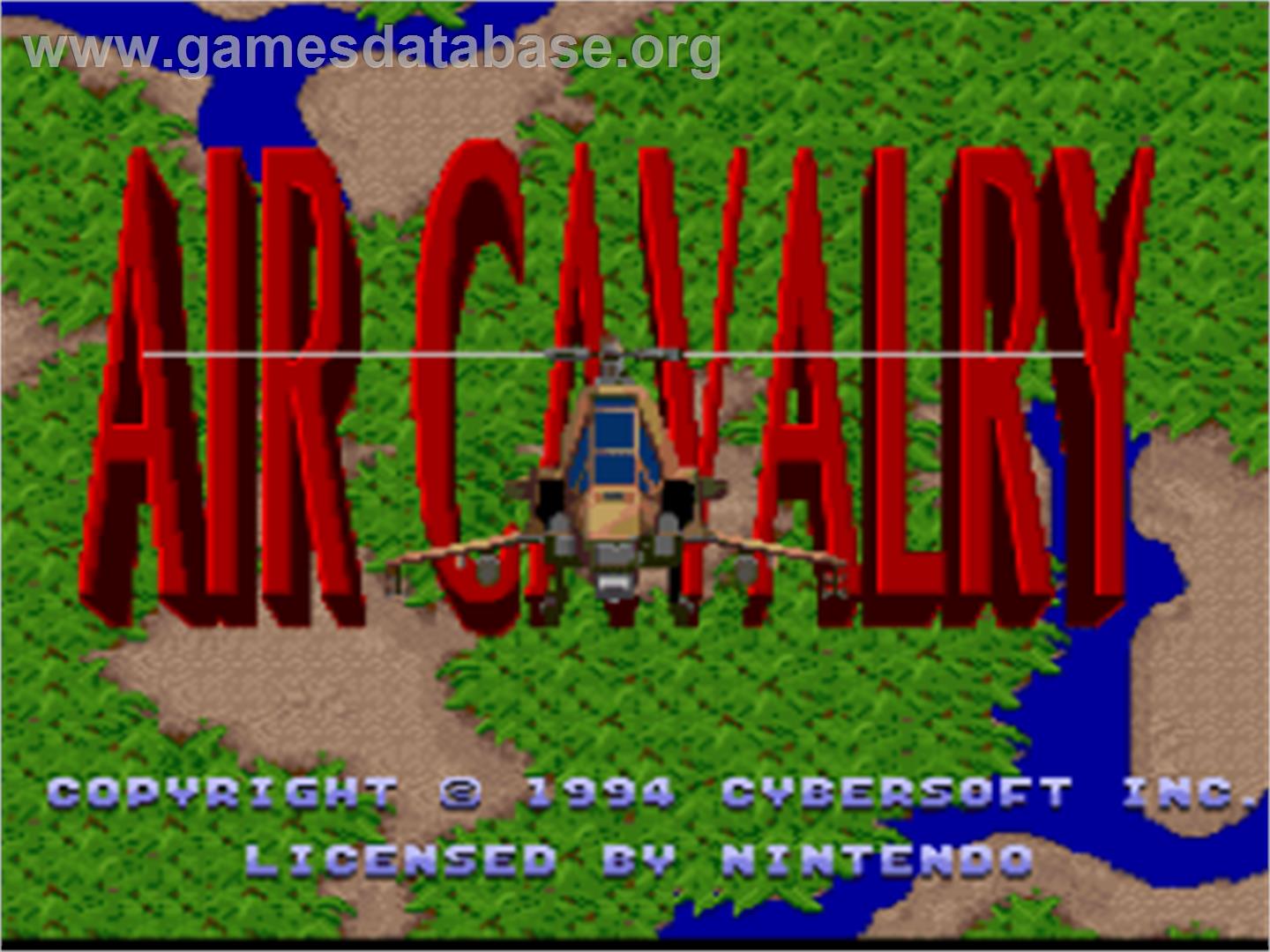 Air Cavalry - Nintendo SNES - Artwork - Title Screen